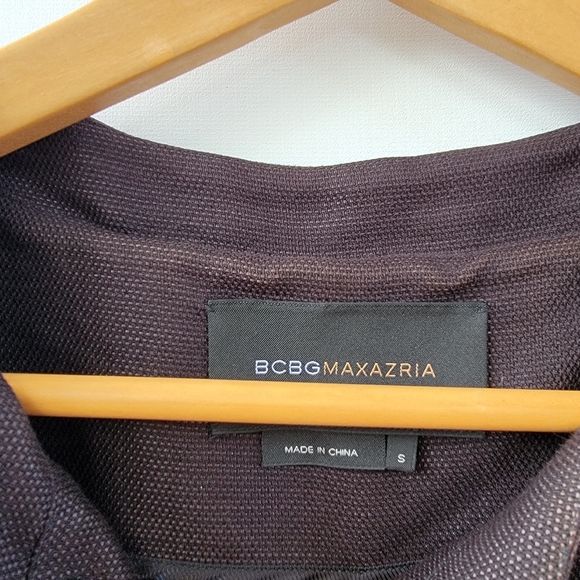 BCBGMaxAzria Black Topper Jacket Size Small Short Sleeve Mid Length Duster Coat - Picture 10 of 16